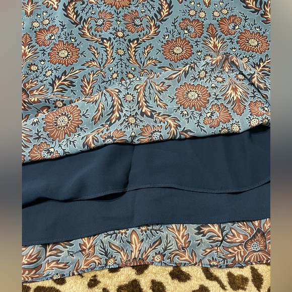 Cabi Provincial Tunic Dress 3295 Blue Floral Paisley Long Sleeve Boho Size M EUC - Picture 5 of 9